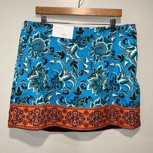 Lady Hagen Women's Traditional Fashion Scarf Skort Size 14 Blue NWT